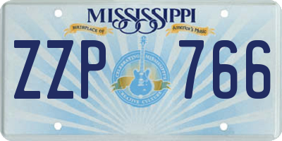 MS license plate ZZP766