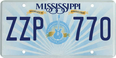 MS license plate ZZP770