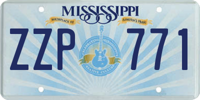 MS license plate ZZP771