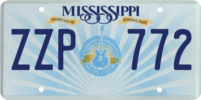 MS license plate ZZP772