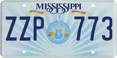 MS license plate ZZP773