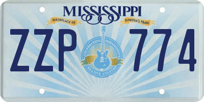 MS license plate ZZP774
