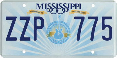 MS license plate ZZP775
