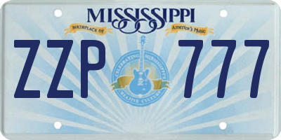 MS license plate ZZP777