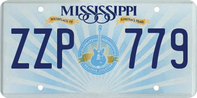 MS license plate ZZP779