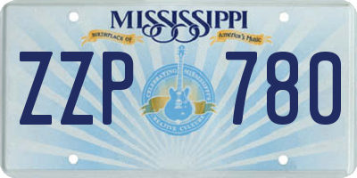 MS license plate ZZP780