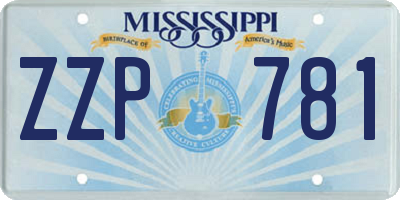 MS license plate ZZP781