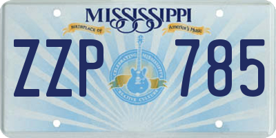 MS license plate ZZP785