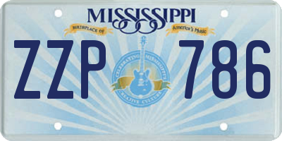 MS license plate ZZP786