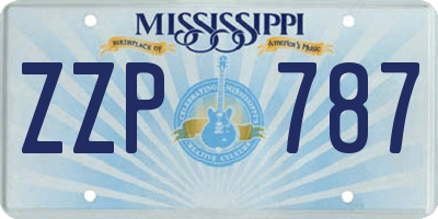 MS license plate ZZP787