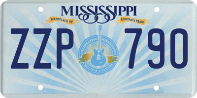 MS license plate ZZP790