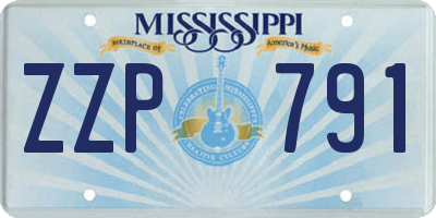 MS license plate ZZP791