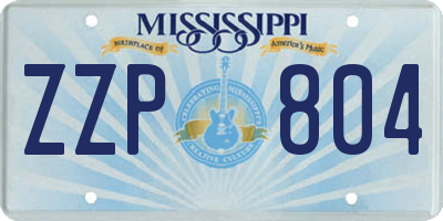 MS license plate ZZP804