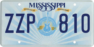 MS license plate ZZP810