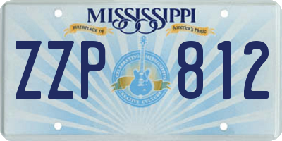 MS license plate ZZP812