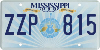 MS license plate ZZP815