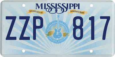 MS license plate ZZP817