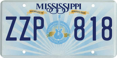 MS license plate ZZP818