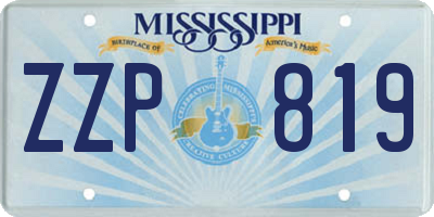 MS license plate ZZP819