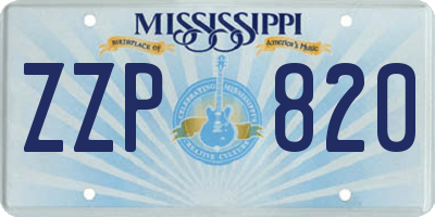 MS license plate ZZP820