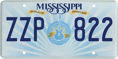 MS license plate ZZP822