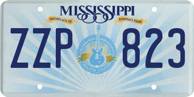 MS license plate ZZP823