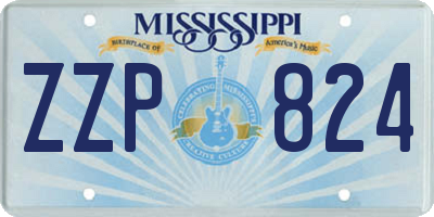 MS license plate ZZP824