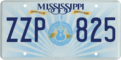 MS license plate ZZP825