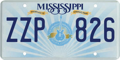 MS license plate ZZP826