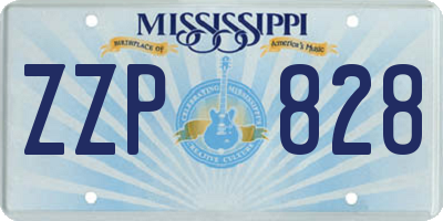 MS license plate ZZP828