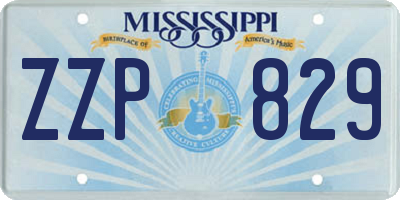 MS license plate ZZP829