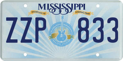 MS license plate ZZP833