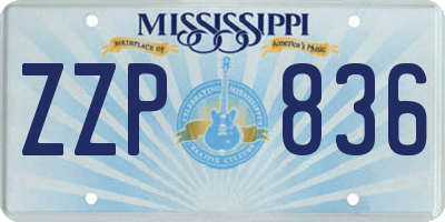 MS license plate ZZP836