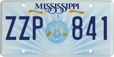 MS license plate ZZP841