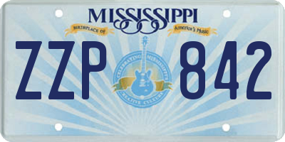 MS license plate ZZP842