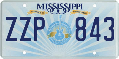 MS license plate ZZP843