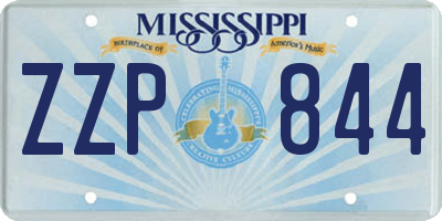MS license plate ZZP844