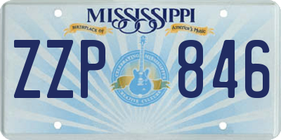 MS license plate ZZP846