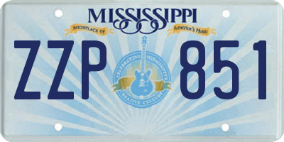 MS license plate ZZP851
