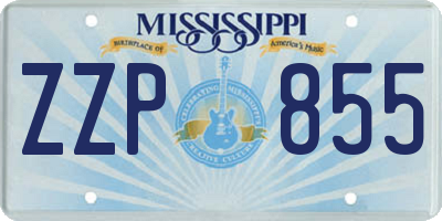 MS license plate ZZP855