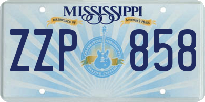 MS license plate ZZP858