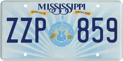 MS license plate ZZP859