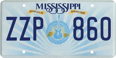 MS license plate ZZP860