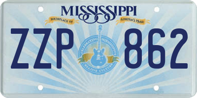 MS license plate ZZP862