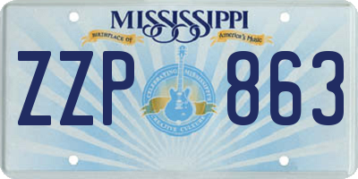MS license plate ZZP863
