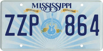 MS license plate ZZP864