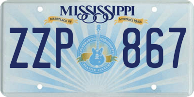 MS license plate ZZP867