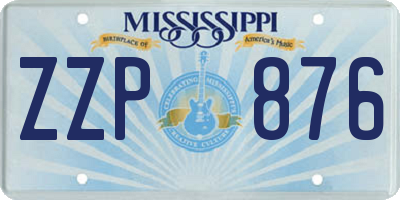 MS license plate ZZP876