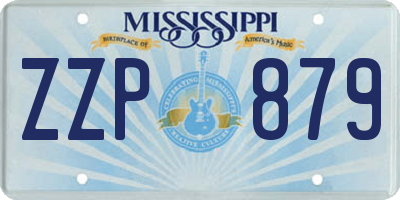 MS license plate ZZP879