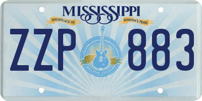 MS license plate ZZP883